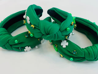 St. Paddy's Embellished Headband- Accessories, hair accessory, headband, headbands, RHINESTONE HEADBAND, Sale, Seasonal, st. paddy's, TOP KNOT HEADBAND-Ace of Grace Women's Boutique