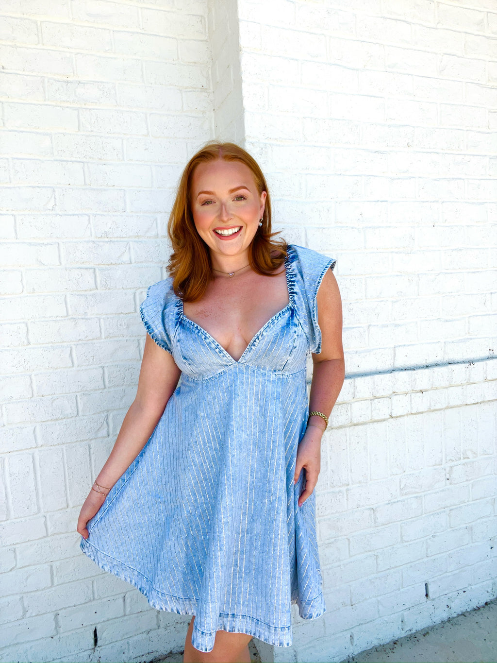 sleeve dress summer Blue Floral Midi Summer Dress with Short Puff Sleeves Blue Floral / Small