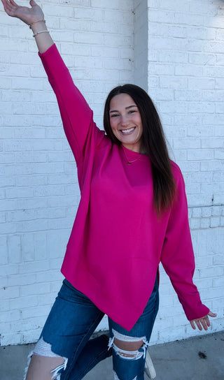 Extreme Soft Side Slit Pullover- clothing,COMFY,comfy sweatshirt,Curvy,fall clothes,Lulu,oversized sweatshirt,PLUS,plus size,PLUS SIZE HOODIE,plus size sweatshirt,PLUS SIZE TOP,plus sizes,plus sweatshirt,pullover,Softstream,Softstreme,sweatshirt,SWEATSHIRTS,Tops-Ace of Grace Women's Boutique