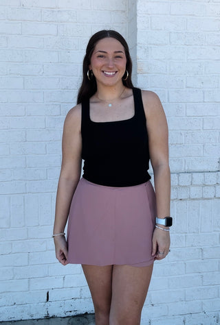 Mauve Wrap Skort- Bottoms,clothing,fall clothes,fall skirt,game day skort,Pink skirt,Sale,skirt,skort,wrap skort-Ace of Grace Women's Boutique
