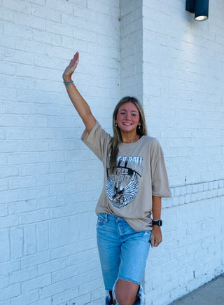 Rock N Roll Free Spirit Graphic Tee- clothing,graphic,graphic T-shirt,GRAPHIC TEE,Graphic Tees,graphic tshirt,oversized,OVERSIZED TEE,OVERSIZED TOP,Sale,Tops-Ace of Grace Women's Boutique