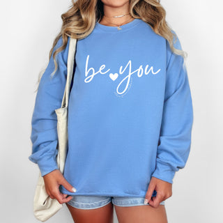 Be You Sweatshirt • Allie from Alabama • NEW COLORS-Shirt- Alabama,Allie,Allie from alabama,Be you,clothing,comfy sweatshirt,Curvy,grey sweatshirt,Merch,oversized sweatshirt,pink sweatshirt,plus size sweatshirt,plus sweatshirt,sweatshirt,SWEATSHIRTS,Tops-Light Blue-S-Ace of Grace Women's Boutique