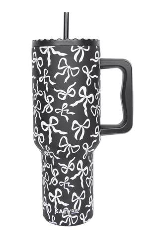 Black & White Bows 38 Oz Tumbler- BOW,Bow detail,BOWS,BRUMATE CUP,Cherry,CUP,CUPS,GIFT,gift idea,GIFT IDEAS,GIFT SET,gifts,glitter tumbler,LEOPARD CUP,Madelynn,MadelynnGrace,pink cup,STANLEY CUP,SWIG,swig cups,tumbler,TUMBLER 40 OZ,WINE CUP,Yeti-Black-Ace of Grace Women's Boutique