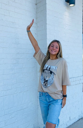 Rock N Roll Free Spirit Graphic Tee- clothing,graphic,graphic T-shirt,GRAPHIC TEE,Graphic Tees,graphic tshirt,oversized,OVERSIZED TEE,OVERSIZED TOP,Sale,Tops-Ace of Grace Women's Boutique