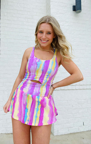 Multi Colored Sporty Romper- clothing, dresses & rompers-Ace of Grace Women's Boutique