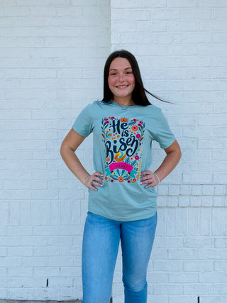 He Is Risen Graphic Tee- clothing, Curvy, graphic, graphic T-shirt, GRAPHIC TEE, Graphic Tees, graphic tshirt, plus size graphic tee, Sale, Seasonal, Tops-Ace of Grace Women's Boutique