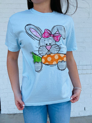 Bunny Graphic Tee- BUNNY GRAPHIC TEE, clothing, Curvy, Easter, EASTER GRAPHIC TEE, Sale, Seasonal, Tops-Ace of Grace Women's Boutique