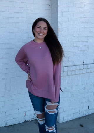 Extreme Soft Side Slit Pullover- clothing,COMFY,comfy sweatshirt,Curvy,fall clothes,Lulu,oversized sweatshirt,PLUS,plus size,PLUS SIZE HOODIE,plus size sweatshirt,PLUS SIZE TOP,plus sizes,plus sweatshirt,pullover,Softstream,Softstreme,sweatshirt,SWEATSHIRTS,Tops-Ace of Grace Women's Boutique
