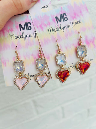 Madelynn Grace Heart Squared Earring- HEART,Jewelry,MadelynnGrace,Seasonal,VALENTINE-Ace of Grace Women's Boutique