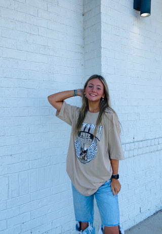 Rock N Roll Free Spirit Graphic Tee- clothing,graphic,graphic T-shirt,GRAPHIC TEE,Graphic Tees,graphic tshirt,oversized,OVERSIZED TEE,OVERSIZED TOP,Sale,Tops-Ace of Grace Women's Boutique