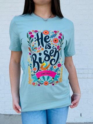 He Is Risen Graphic Tee- clothing, Curvy, graphic, graphic T-shirt, GRAPHIC TEE, Graphic Tees, graphic tshirt, plus size graphic tee, Sale, Seasonal, Tops-Ace of Grace Women's Boutique