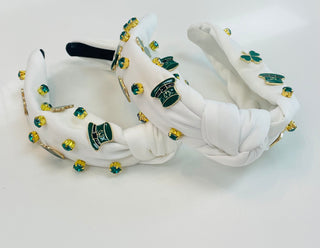 St. Paddy's Embellished Headband- Accessories,hair accessory,headband,headbands,RHINESTONE HEADBAND,Sale,Seasonal,st. paddy's,TOP KNOT HEADBAND-White-Ace of Grace Women's Boutique