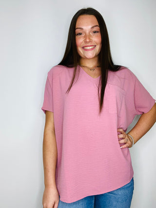 Dusty Rose Perfect For Work Top- Curvy, oversized, OVERSIZED TEE, OVERSIZED TOP, Perfect for work, Tops, WORK SHIRT, WORK TOP-Ace of Grace Women's Boutique
