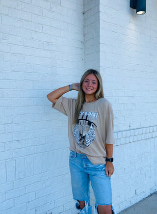 Rock N Roll Free Spirit Graphic Tee- clothing,graphic,graphic T-shirt,GRAPHIC TEE,Graphic Tees,graphic tshirt,oversized,OVERSIZED TEE,OVERSIZED TOP,Sale,Tops-Ace of Grace Women's Boutique