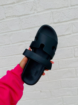 Black Viral Slide Sandals- BLACK, BLACK SANDALS, platform sandals, Sale, SANDALS, Shoes, SLIP ON SANDALS, Viral-Ace of Grace Women's Boutique