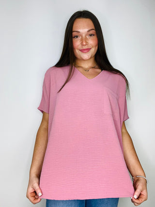 Dusty Rose Perfect For Work Top- Curvy, oversized, OVERSIZED TEE, OVERSIZED TOP, Perfect for work, Tops, WORK SHIRT, WORK TOP-Ace of Grace Women's Boutique