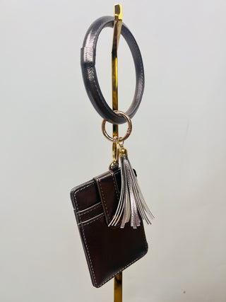 Wallet Key Ring Bracelet- Accessories,bags,CHEETAH,CHEETAH PRINT,gifts,KEY,KEYCHAIN,KEYS,wallet-Dark Grey-Ace of Grace Women's Boutique