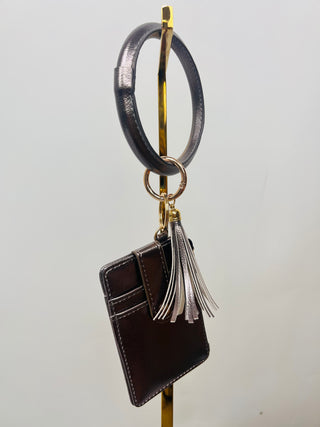 Wallet Key Ring Bracelet- Accessories, bags, CHEETAH, CHEETAH PRINT, gifts, KEY, KEYCHAIN, KEYS, wallet-Dark Grey-Ace of Grace Women's Boutique