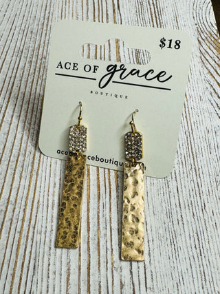 Rhinestone Bar Earrings- LIVESALE-Ace of Grace Women's Boutique