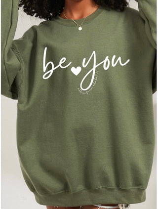 Be You Sweatshirt • Allie from Alabama • NEW COLORS-Shirt- Alabama,Allie,Allie from alabama,Be you,clothing,comfy sweatshirt,Curvy,grey sweatshirt,Merch,oversized sweatshirt,pink sweatshirt,plus size sweatshirt,plus sweatshirt,sweatshirt,SWEATSHIRTS,Tops-Military-S-Ace of Grace Women's Boutique