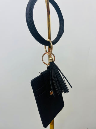 Wallet Key Ring Bracelet- Accessories,bags,CHEETAH,CHEETAH PRINT,gifts,KEY,KEYCHAIN,KEYS,wallet-Black-Ace of Grace Women's Boutique