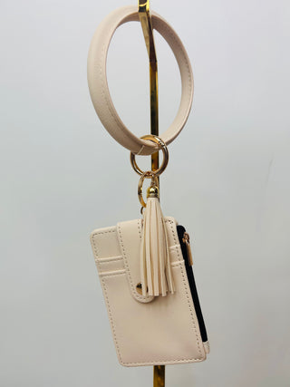 Wallet Key Ring Bracelet- Accessories,bags,CHEETAH,CHEETAH PRINT,gifts,KEY,KEYCHAIN,KEYS,wallet-Cream-Ace of Grace Women's Boutique
