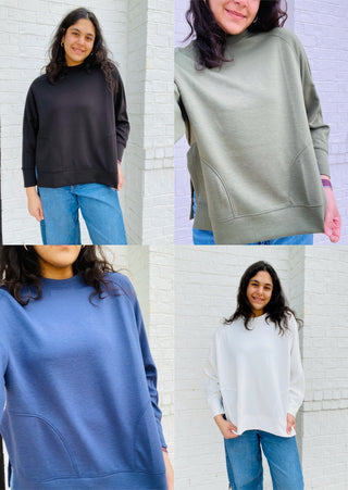 Soft Side Slit Pullover- clothing,Curvy,Extreme,New arrival,Softstream,Softstreme,Tops-Ace of Grace Women's Boutique