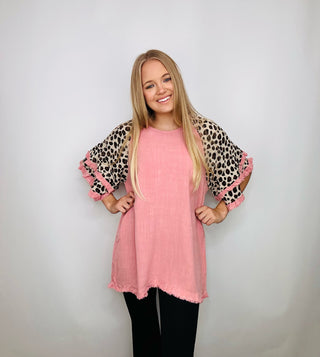 Ruffle Sleeve Cheetah Print Top- ANIMAL PRINT, CHEETAH, CHEETAH PRINT, CHEETAH TOP, clothing, Curvy, FALL, fall transition, PLUS, plus size, ruffle sleeves, Sale, Tops-Ace of Grace Women's Boutique