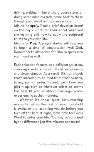 The 5-Minute Bible Study for Difficult Times- book,Books,Devotion,devotional,gifts-Ace of Grace Women's Boutique