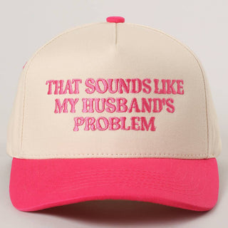 That Sounds Like My Husband’s Problem Embroidered Trucker Hat- Accessories,accessory,cap,HAT,hats,Husband,Madelynn,MadelynnGrace,trucker hat,trucker hats-HOT PINK-One Size-Ace of Grace Women's Boutique