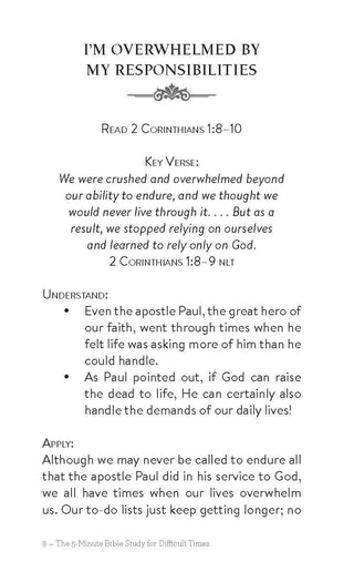 The 5-Minute Bible Study for Difficult Times- book,Books,Devotion,devotional,gifts-Ace of Grace Women's Boutique