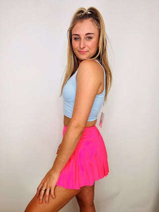 GOLD HINGE Pleated Skirt - Neon Pink- Athleisure,Bottoms,clothing,gold hinge,hinge,PLEATED,pleated skirt,TENNIS,tennis skirt,Tennis skort-Ace of Grace Women's Boutique