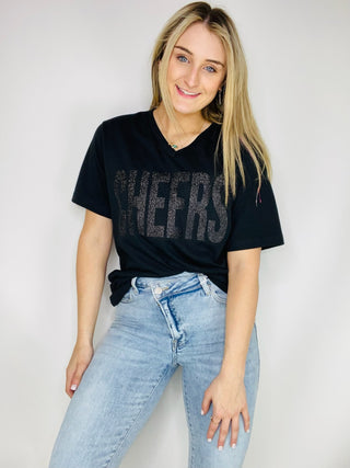 Cheers Sparkly Graphic Tee - ONE SMALL LEFT- clothing, Curvy, Flash sale, graphic, graphic T-shirt, GRAPHIC TEE, Graphic Tees, graphic tshirt, plus size graphic tee, Sale, Seasonal, Tops-Ace of Grace Women's Boutique