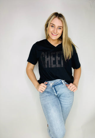 Cheers Sparkly Graphic Tee - ONE SMALL LEFT- clothing, Curvy, Flash sale, graphic, graphic T-shirt, GRAPHIC TEE, Graphic Tees, graphic tshirt, plus size graphic tee, Sale, Seasonal, Tops-Ace of Grace Women's Boutique