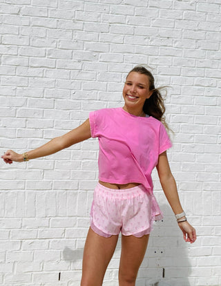 Bow Print Active Shorts- active,active romper,ACTIVE SHORTS,active top,Athleisure,athlete,athletic,athletic shorts,Bottoms,BOW,Bow detail,BOWS,clothing,floral,LOVE,Love shack-Ace of Grace Women's Boutique