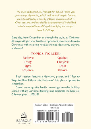 25 Christmas Blessings- book,Books,Devotion,devotional,gifts-Ace of Grace Women's Boutique