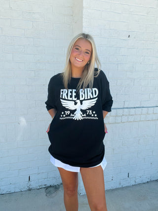 Free Bird Graphic Tee- clothing, Curvy, eagle graphic, graphic, graphic T-shirt, GRAPHIC TEE, Graphic Tees, graphic tshirt, oversized, OVERSIZED TEE, OVERSIZED TOP, plus size graphic tee, Tops-Ace of Grace Women's Boutique