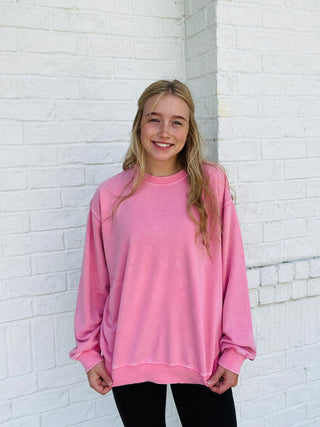 Oversized Mineral Washed Sweatshirt- Acid,blue,mineral,MINERAL WASH,MINERAL WASHED,oversized,oversized sweater,oversized sweatshirt,OVERSIZED TEE,OVERSIZED TOP,pink,Tops-Ace of Grace Women's Boutique