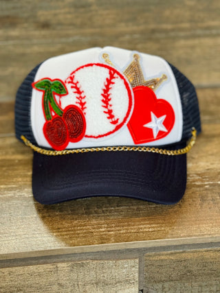 Baseball Trucker Hat- Accessories, accessory, BASEBALL, Baseball season, cap, hair accessory, MadelynnGrace, trucker hat, trucker hats-Ace of Grace Women's Boutique