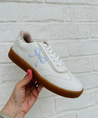 White Bow Double Lace Sneakers- Bow detail,BOWS,FOOTWEAR,Madelynn,MadelynnGrace,shoe,Shoes,star shoes,white shoes-Ace of Grace Women's Boutique