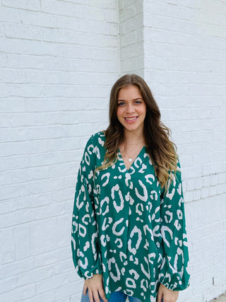 Long Sleeve Animal Print Top- animal,ANIMAL PRINT,FALL,fall clothes,fall transition,LONG SLEEVE,Tops-Ace of Grace Women's Boutique