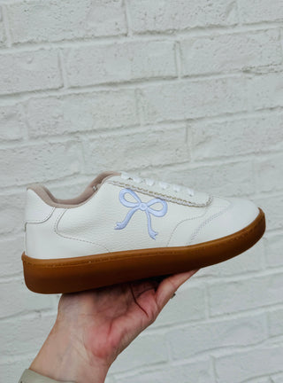 White Bow Double Lace Sneakers- Bow detail,BOWS,FOOTWEAR,Madelynn,MadelynnGrace,shoe,Shoes,star shoes,white shoes-Ace of Grace Women's Boutique