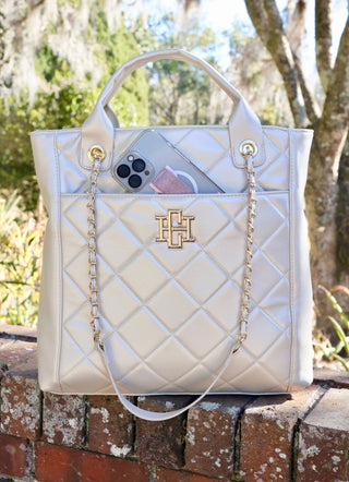 Caroline Hill - Kinzley Tote - Pearl Quilted LD- -Ace of Grace Women's Boutique