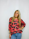 Red Oversized Cheetah Top- -Ace of Grace Women's Boutique