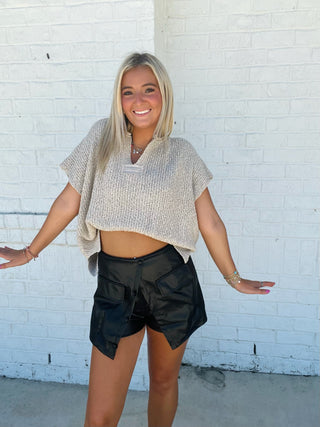 Split Front Button Down Skort | 2 colors- BLACK LEATHER SKIRT, black skirt, black Skort, Bottoms, clothing, fall skirt, game, game day, game day dress, game day skort, gameday, leather skirt, LEATHER SKORT, MAROON, maroon dress, maroon shorts, maroon skirt, skirt, skort-Ace of Grace Women's Boutique