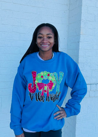 Joy to the World Sweatshirt- CHRISTMAS,Joy,Seasonal,Tops-Ace of Grace Women's Boutique