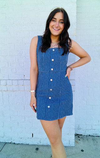 Button Down Mini Dress- blue dress,clothing,colorful dress,DENIM DRESS,dress,dresses & rompers,Dressy,game,game day,game day dress,GRADUATION DRESS,mini dress,Party dress,PLAID DRESS,recruitment,RUSH,summer dress-Ace of Grace Women's Boutique