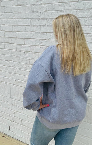 Lulu Mac Sweatshirt - Mono Gray-Sweater- Curvy,Daily,Lulu,Mac,oversized,oversized sweatshirt,OVERSIZED TEE,OVERSIZED TOP,plus,plus size,plus size sweatshirt,Tops-Ace of Grace Women's Boutique