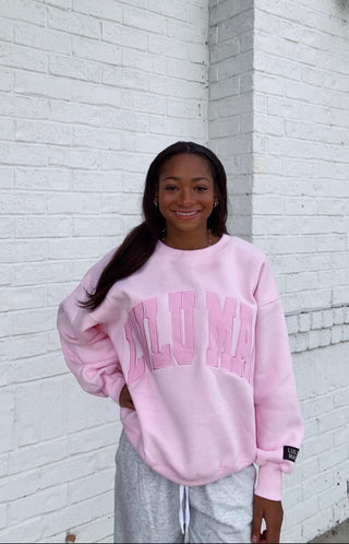 LULU MAC Sweatshirt - Mono Pink-Sweater- Curvy,Daily,Lulu,Lulu mac,Mac,oversized,oversized sweatshirt,OVERSIZED TEE,OVERSIZED TOP,plus,plus size,plus size sweatshirt,Tops-Ace of Grace Women's Boutique