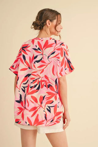 FLORAL PRINT CHIFFON TOP- floral,floral pattern,floral print,FLORAL TOP,florals,Tops-Ace of Grace Women's Boutique